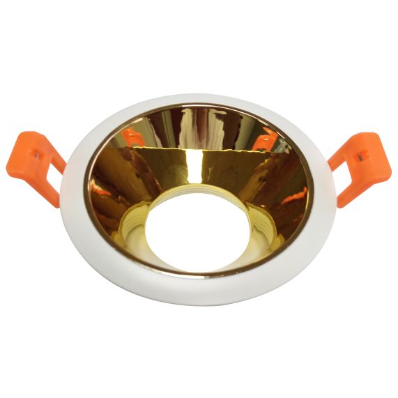 Jocaste - Enjoliveur pour spot encastré Ø85x105 enc.Ø77 blanc Réflecteur effet OR