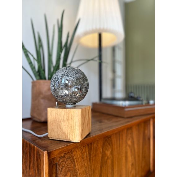 SUPPORT 12x12x10cm BOIS  + CABLE E27 40W