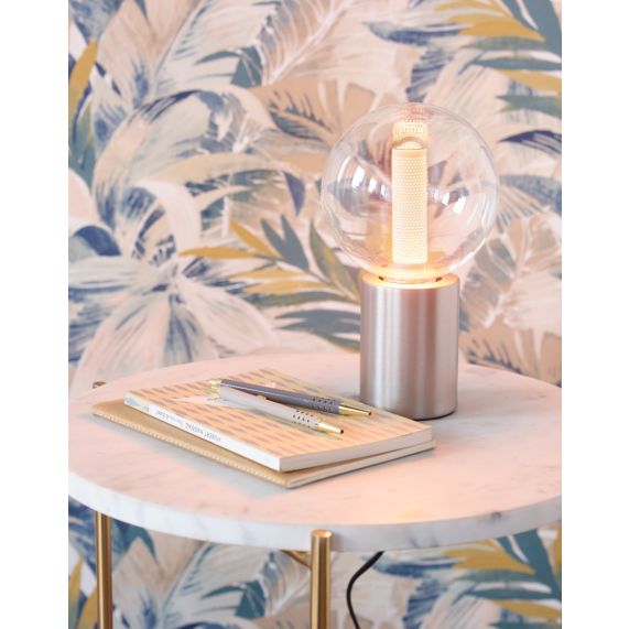 Lampe a poser E27 nickel effet metal Palladium 220-240V IP20 70x96mm