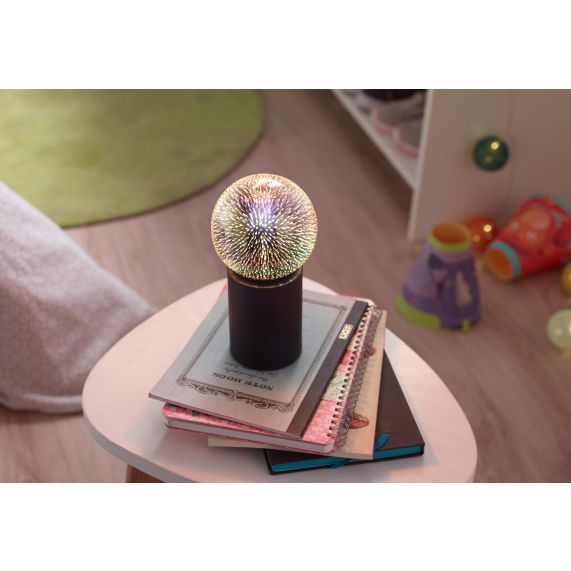 Lampe a poser E27 noir effet metal Palladium 220-240V IP20 70x96mm