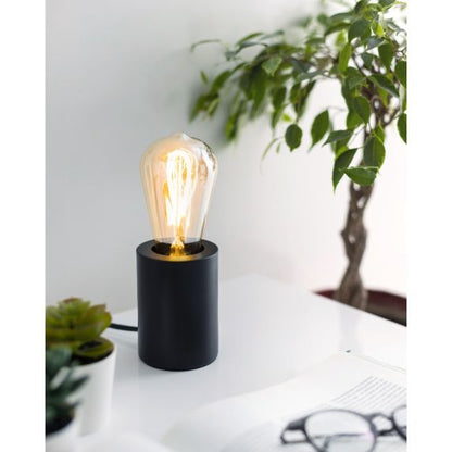 Lampe a poser E27 noir effet metal Palladium 220-240V IP20 70x96mm