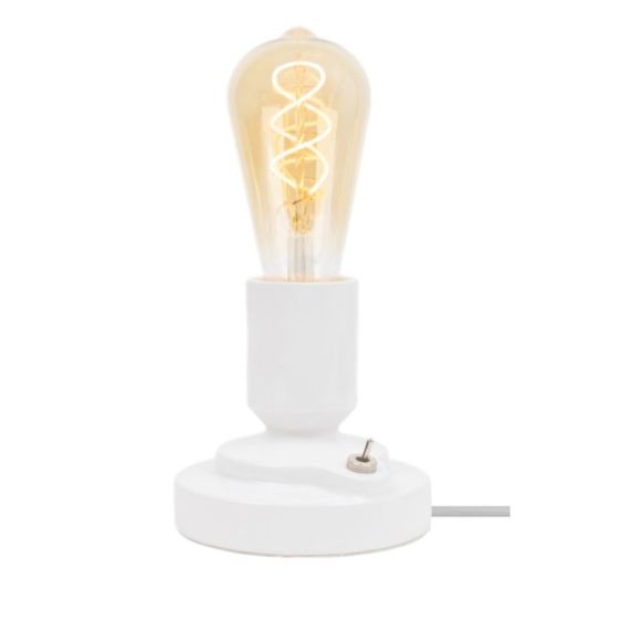 Lampe a poser E27 blanc effet ceramique Vallauris 220-240V IP20 115x110mm
