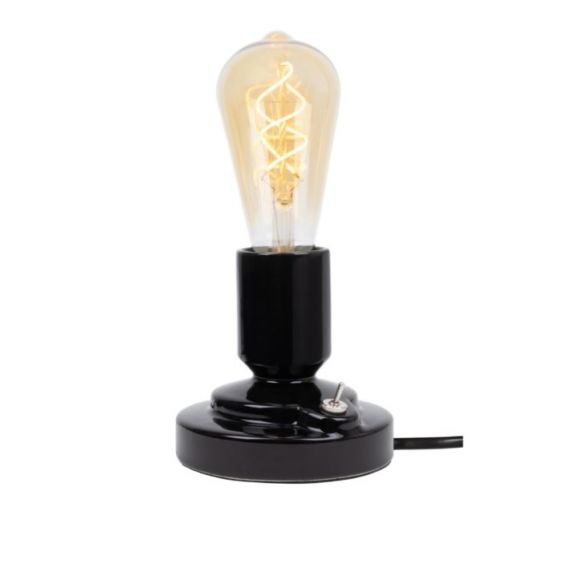 Lampe a poser E27 noir effet ceramique Vallauris 220-240V IP20 115x110mm