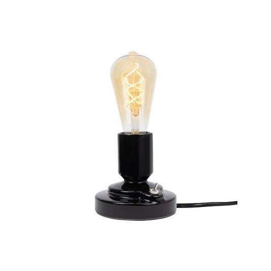 Lampe a poser E27 noir effet ceramique Vallauris 220-240V IP20 115x110mm