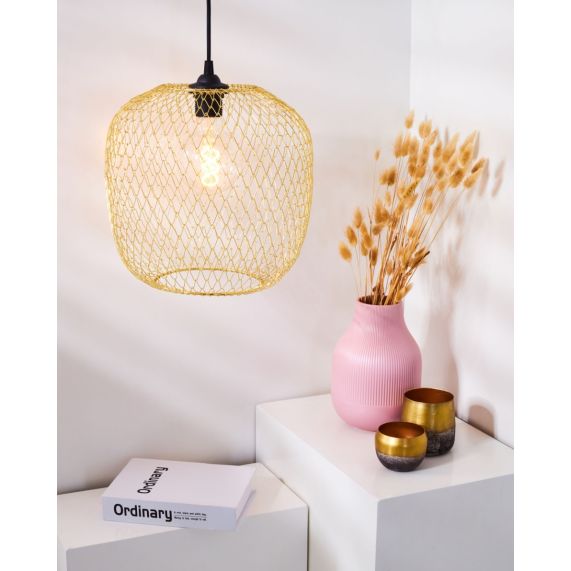 Suspension abat-jour metal E27 laiton Colombe IP20