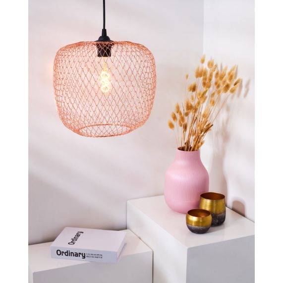 Suspension abat-jour metal E27 cuivre Colombe IP20