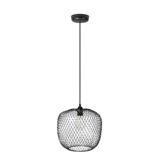 Suspension abat-jour metal E27 noir Colombe IP20