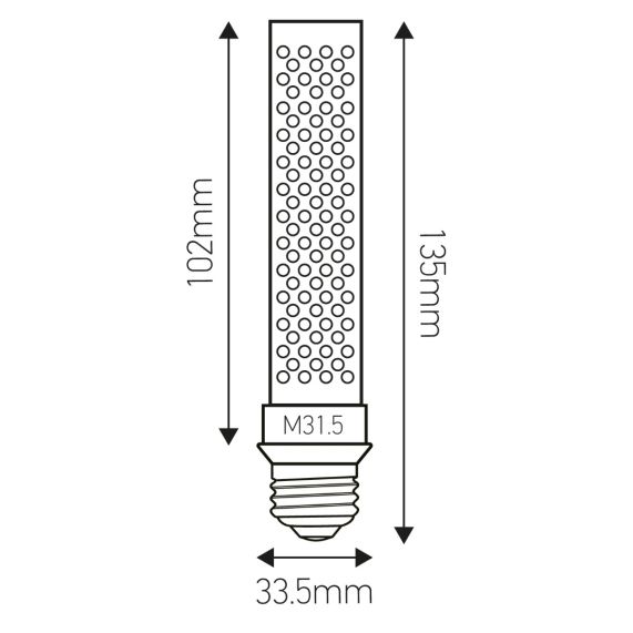 Tube RN E27 Chrome Composite 3,5W 30lm 1800K