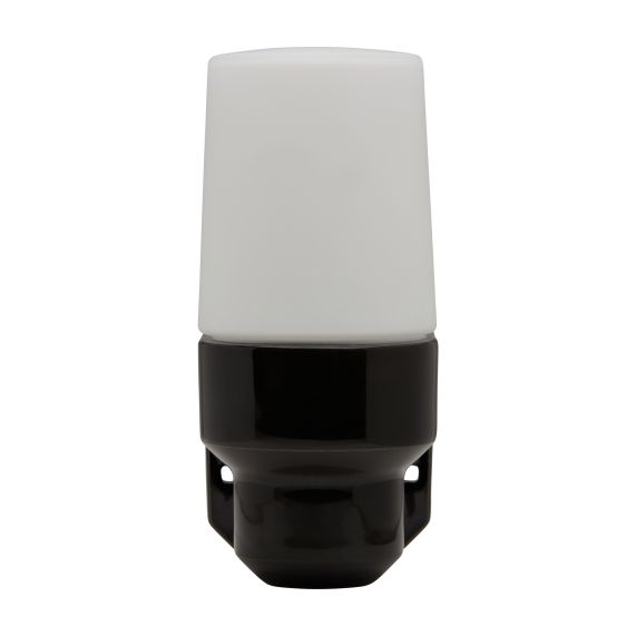 Applique porcelaine E14 av. verrerie opaline noir