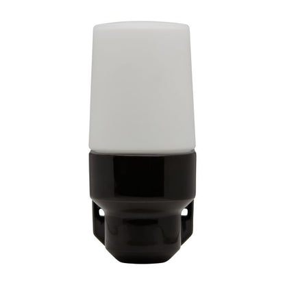 Applique porcelaine E14 av. verrerie opaline noir