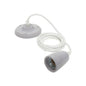 Suspension Douille E27 et Pavillon Céramique Grise + Câble 2 Mètres Blanc