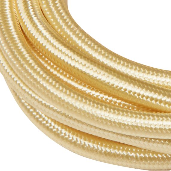 Câble Textile Rond 2x0,75mm2 Double Isolation Or 2 Mètres