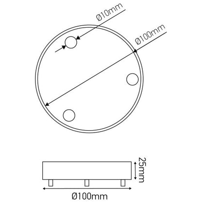 Plafonnier Acier blanc 3S