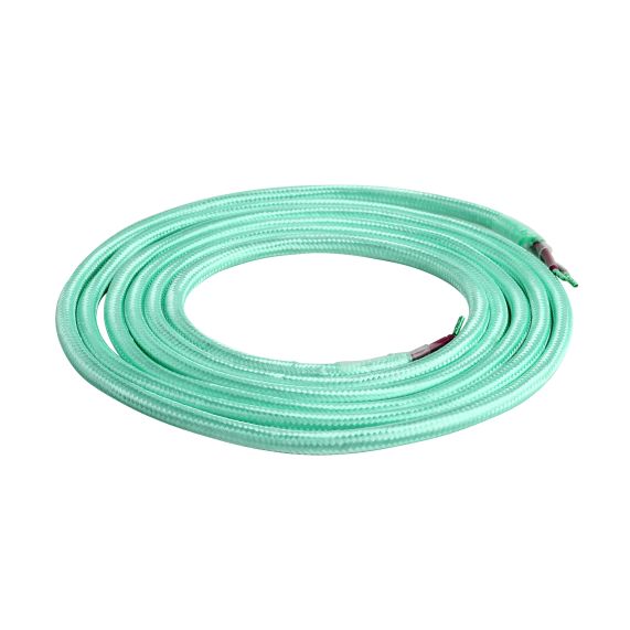 Câble Textile Rond 2x0,75mm2 Double Isolation Jade 2 Mètres