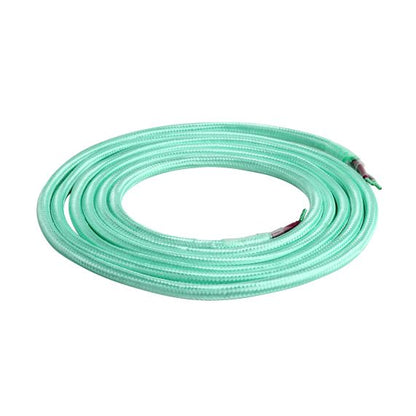 Câble Textile Rond 2x0,75mm2 Double Isolation Jade 2 Mètres