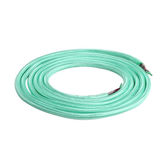Câble Textile Rond 2x0,75mm2 Double Isolation Jade 2 Mètres