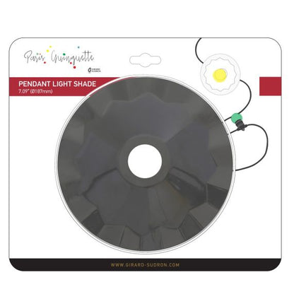 Abat-jour métallique noir Ø 187 mm avec anneau de fixation en caoutchouc