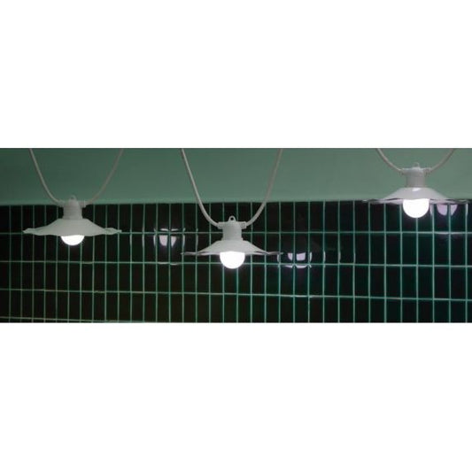 Abat-jour métallique blanc Ø 187 mm avec anneau de fixation en caoutchouc