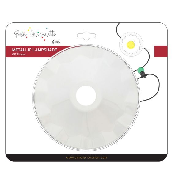 Abat-jour métallique blanc Ø 187 mm avec anneau de fixation en caoutchouc