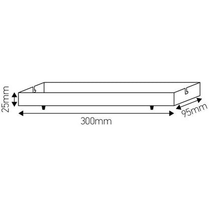 Square ceiling_2 holes_300x95x25mm_white