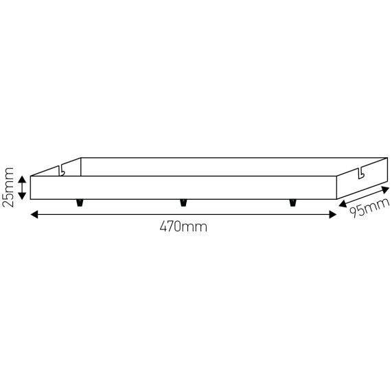 Square ceiling_3 holes_470x95x25mm_white