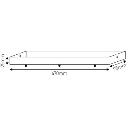 Square ceiling_3 holes_470x95x25mm_white