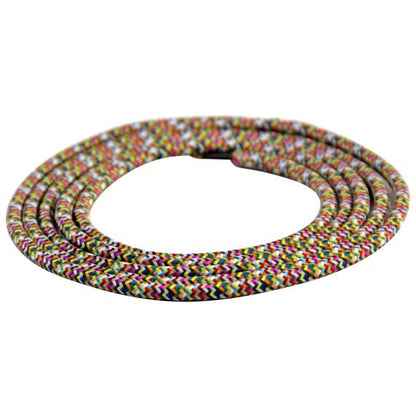 FS Câble Textile Rond 2x0,75mm2 Double Isolation Noir/Rouge/Orange/Vert 2 Mètres