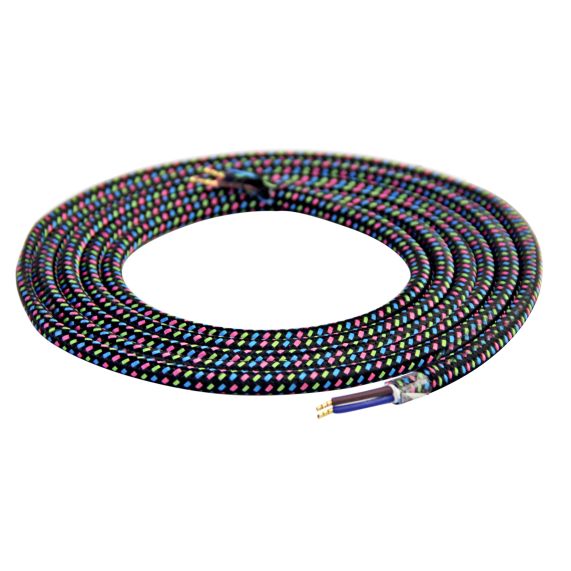 FS Câble Textile Rond 2x0,75mm2 Double Isolation Fushia/Orange/Vert 2 Mètres