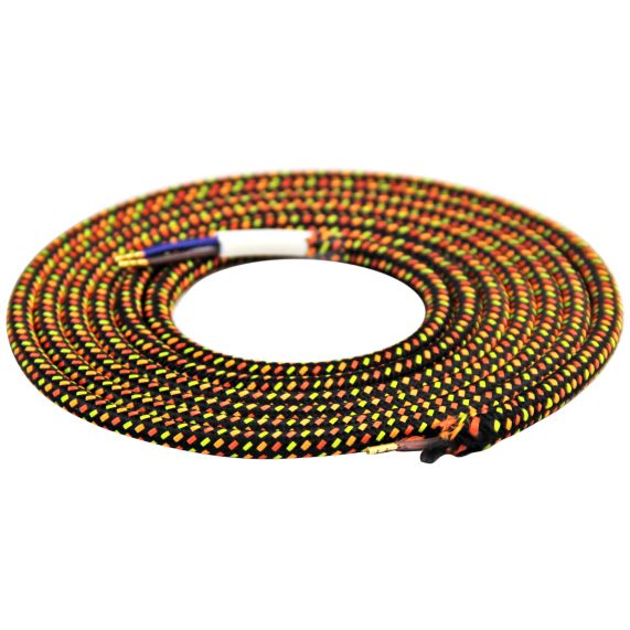 FS Câble Textile Rond 2x0,75mm2 Double Isolation Multicolore 2 Mètres