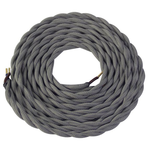 Cable torsadé gris 2 mètres 2 x 0,75mm2