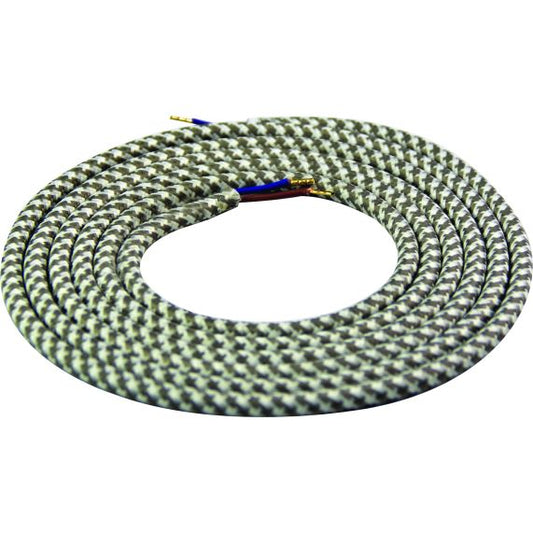 Cable rond gris blanc 2 mètres 2 x 0,75mm2