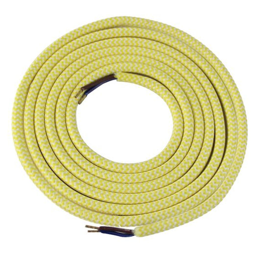 Cable rond jaune blanc 2 mètres 2 x 0,75mm2