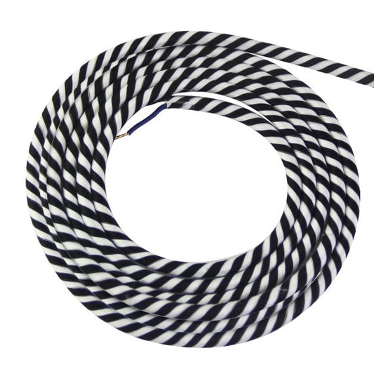 Cable rond spirale noir blanc 2 mètres 2 x 0,75mm2