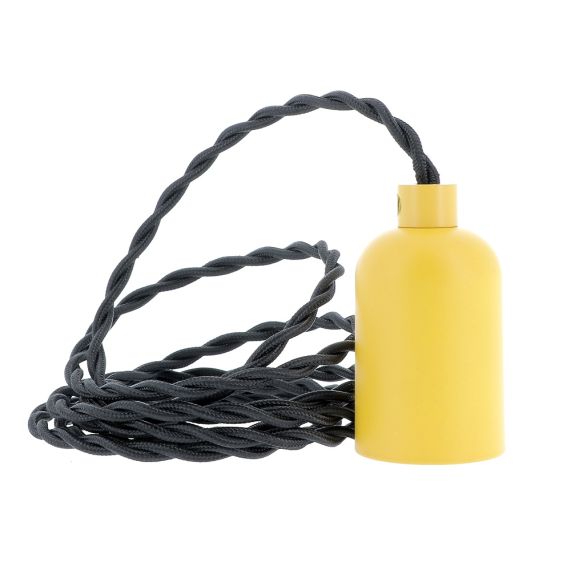 Douille E27 aluminium ø42mm H.62mm jaune ocre mat