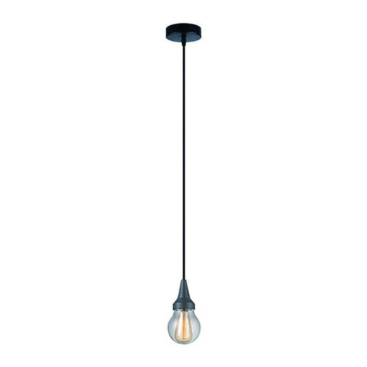 FS EL Suspension alu IP44 E27 Max.25W abat-jour Verre clair - Noir Mat extérieur cable PVC L.150cm Noir