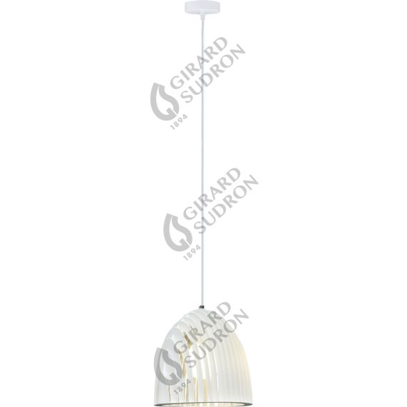 Suspension E27 Max.60W abat-jour Blanc extérieur / intérieur cable PVC L.150cm Blanc