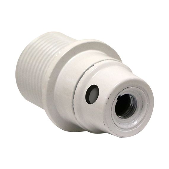 Douille E14 Filetée avec Portée Blanche Culot percé H21 Montée