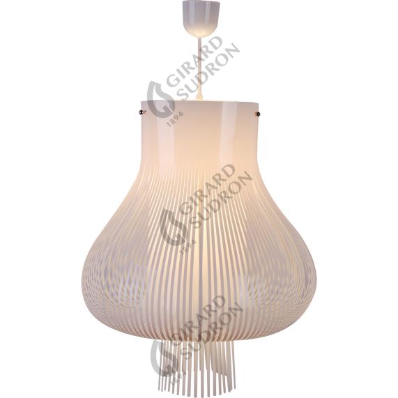 Suspension E27 Max.40W abat-jour PVC Blanc extérieur / intérieur cable PVC L.100cm Blanc