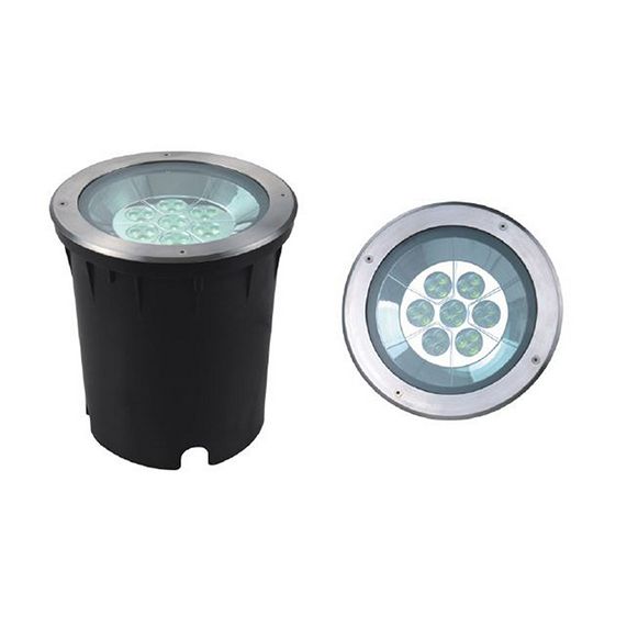 Kastra - Encastré de sol LED IP67 Ø250 x 267 enc.Ø245mm 35W 4000K 2000lm 33° argent