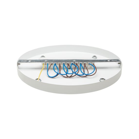 Plafonnier Acier D.300mm Blanc 5 Sorties + Arrêts Pour Câbles D.6mm