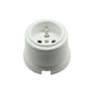 Prise murale blanc porcelaine en saillie av terre 10A Retrocharm 250V IP20