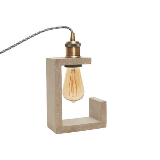 CONCRETE - table lamp + gold lampholder E27