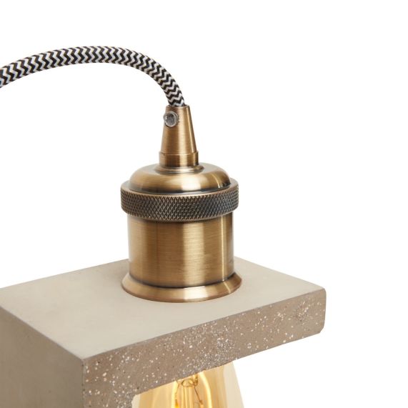 CONCRETE - table lamp + gold lampholder E27