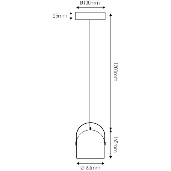CONCRETE - suspension - black canopy - E27