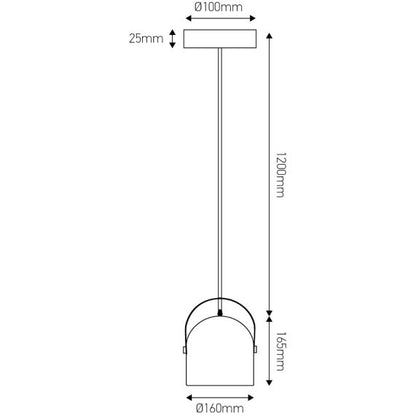 CONCRETE - suspension - black canopy - E27