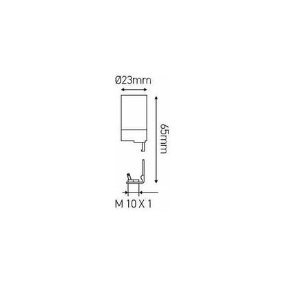 Support bougie E14 femelle 10x1 D23,5x65mm