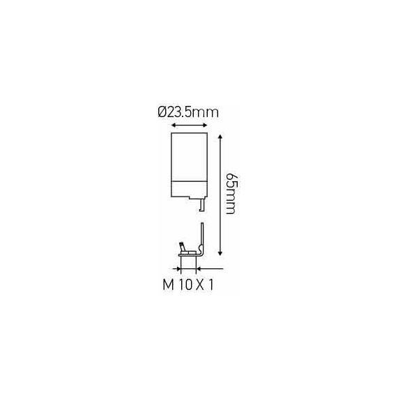 Support bougie E14 femelle pas de bec D23,5x65mm