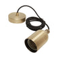 Suspension Douille E40 + Pavillon Métal Bronze + Câble Text. Noir 2 Mètres