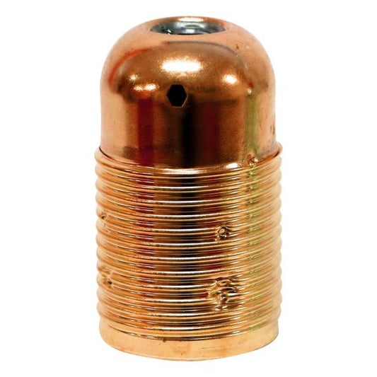 Douille demontee acier E14 cuivre filetee av borne de terre