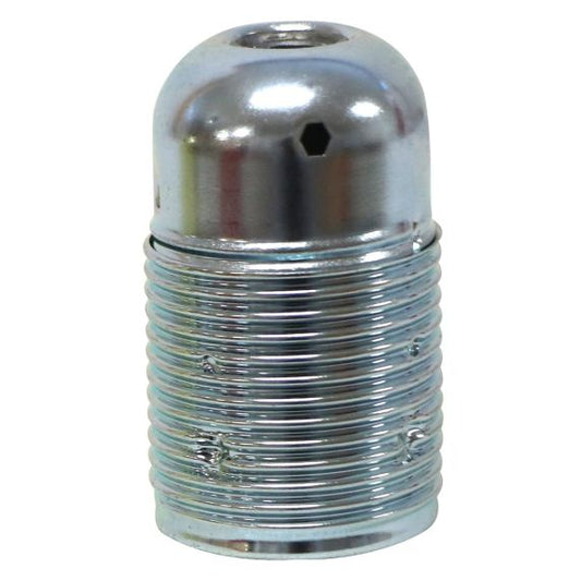 Douille demontee acier E14 chrome filetee av borne de terre